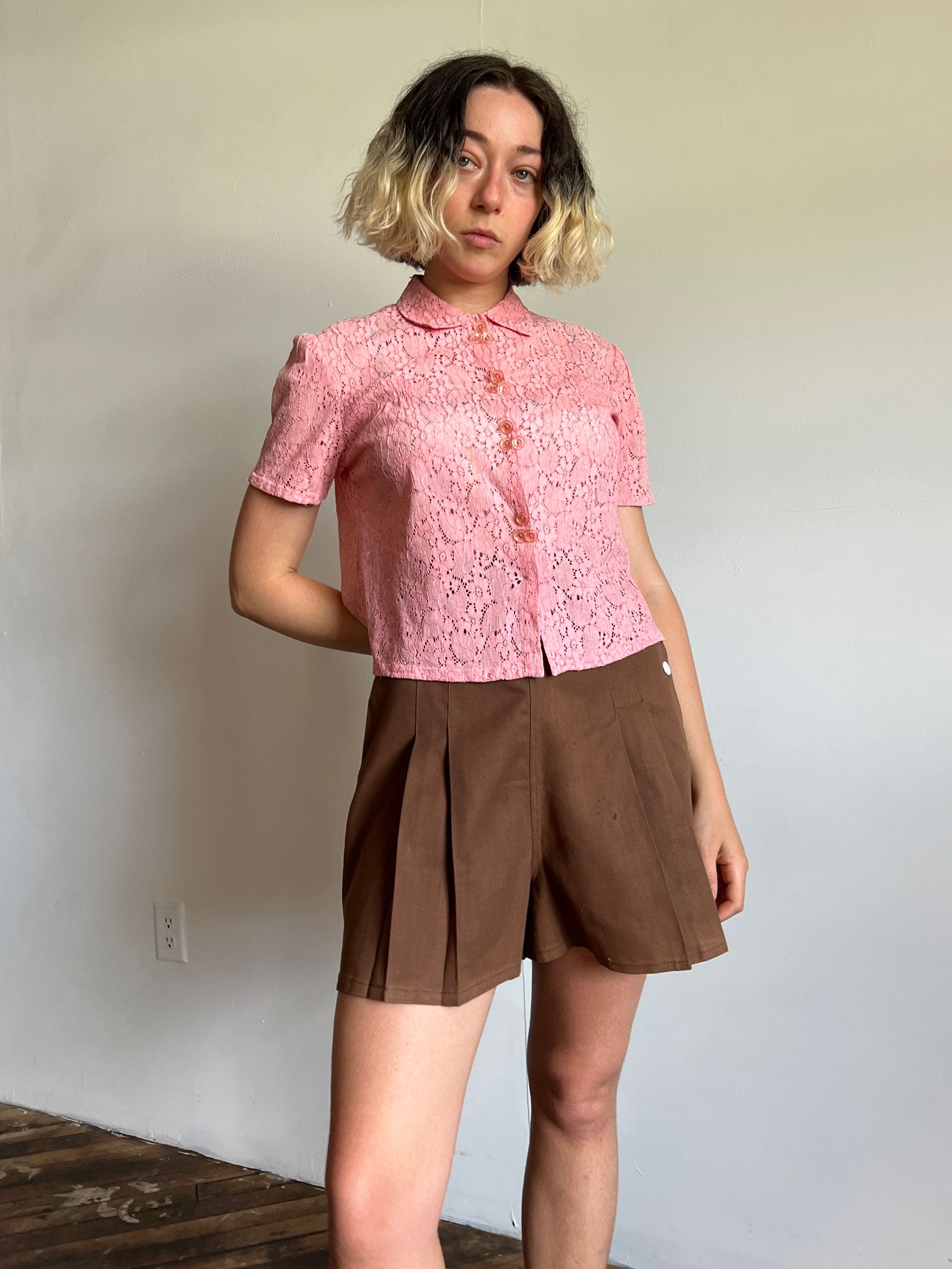 Vintage 1930's Pink Lace Blouse