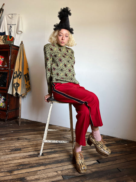 Vintage 1940's Wool Firework Sweater