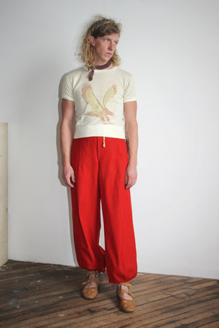 Vintage 1940's Red Wool Balloon Pants