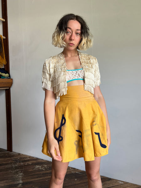 Vintage 1940's Felt Musical Notes Skirt