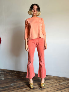 Vintage 1960's Pink Cotton Boatneck Shirt