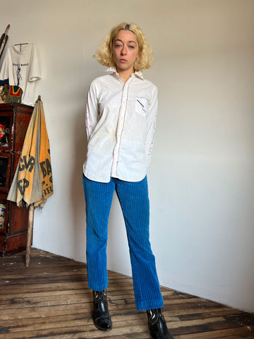 Vintage 1970's Blue Wide Wale Corduroy Pants