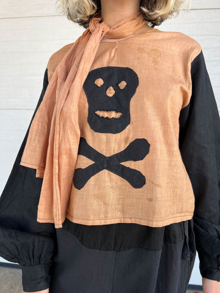Vintage 1920's - 30's Skull & Crossbones Costume Set