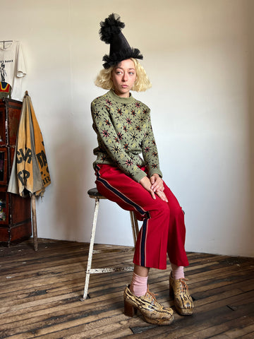 Vintage 1940's Wool Firework Sweater