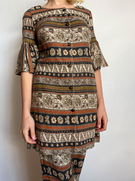 Vintage 1960's Two Piece Hippie Set