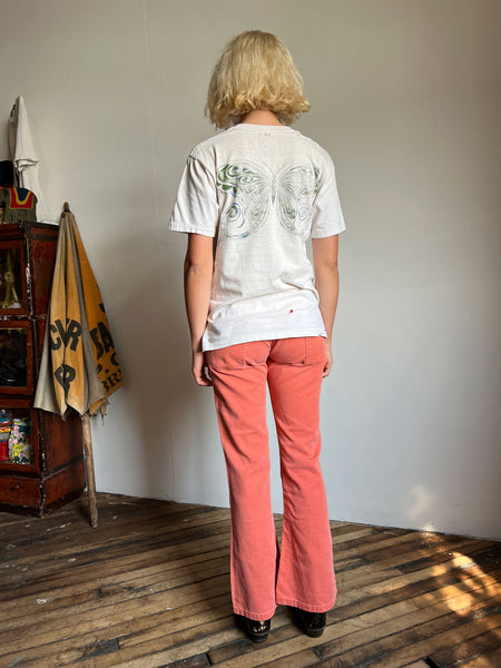 Vintage 1970's Peachy Pink Low Rise Pants