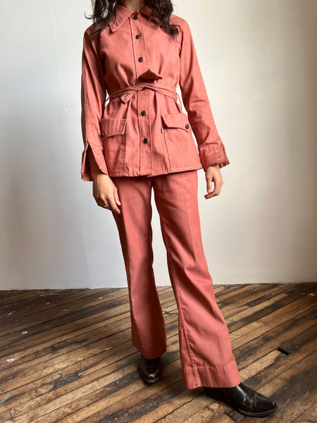 Vintage Early 1970's LEVIS Rose Pink Set, Jacket and Pants, 70's