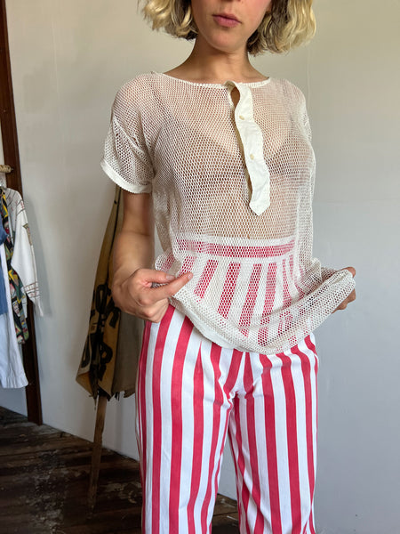 Vintage 1930's Red and White Striped Pants