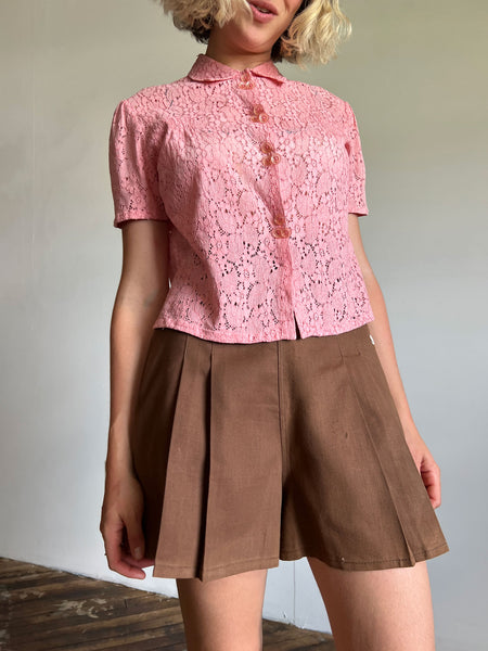 Vintage 1930's Pink Lace Blouse