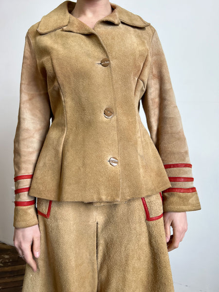 Vintage 1940's Leather Jacket and Culotte Set, Western Wear