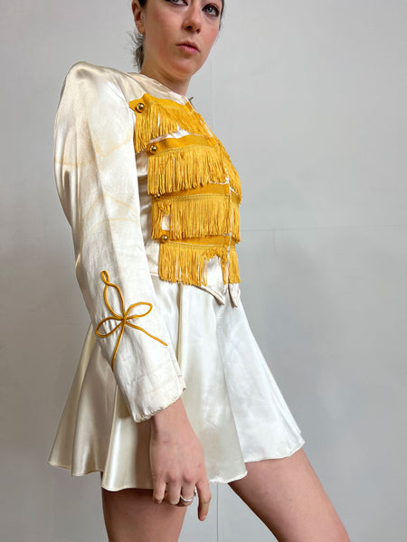 Vintage 1940's Majorette Uniform, Fringe Jacket