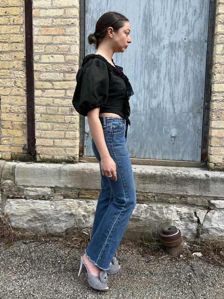 Antique 1900's Black Puff Sleeve Bodice