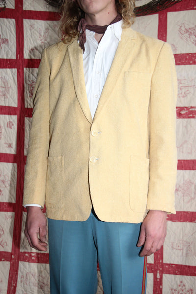 Vintage 1960's Yellow Cotton Terry Blazer