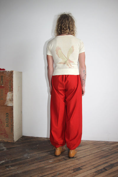 Vintage 1940's Red Wool Balloon Pants