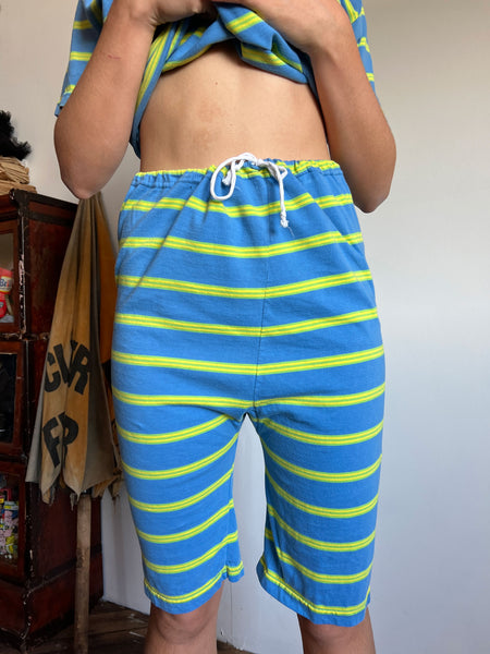 Vintage Cotton Striped Two Piece Set