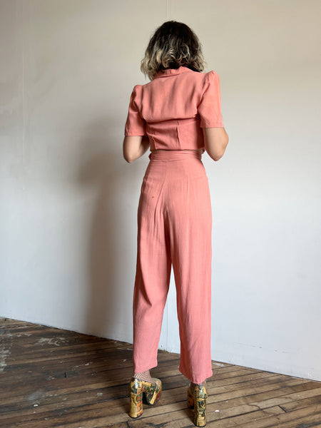 Vintage 1940's Women's Sportswear Set, Blouse and Pants