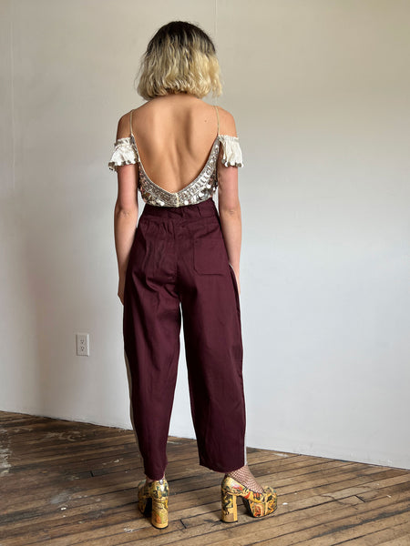 Vintage 1940's Uniform Pants, Double Flap, Striped