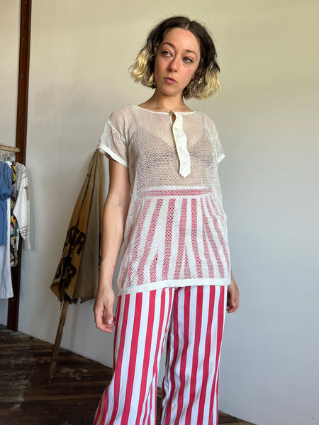 Vintage 1930's Red and White Striped Pants