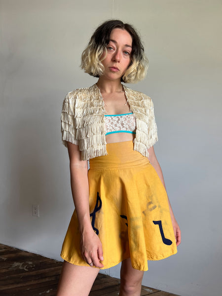Vintage 1940's Felt Musical Notes Skirt