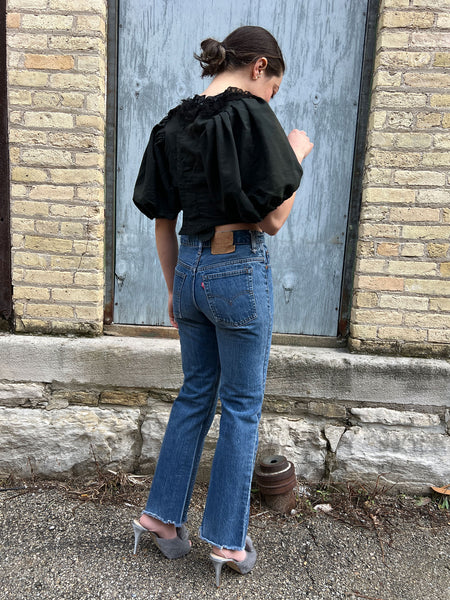 Antique 1900's Black Puff Sleeve Bodice