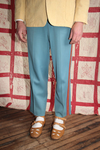 Vintage 1940's Wool Striped Uniform Pants with Side Zipper