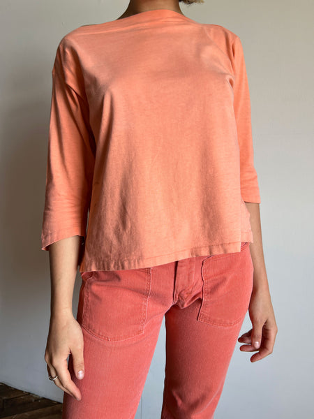 Vintage 1960's Pink Cotton Boatneck Shirt
