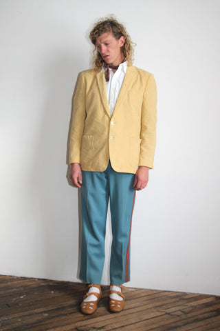 Vintage 1960's Yellow Cotton Terry Blazer