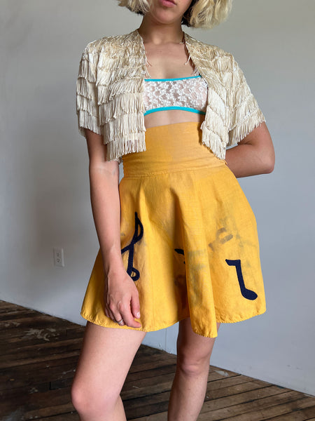 Vintage 1940's Felt Musical Notes Skirt