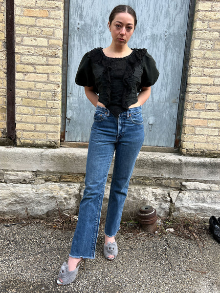 Antique 1900's Black Puff Sleeve Bodice