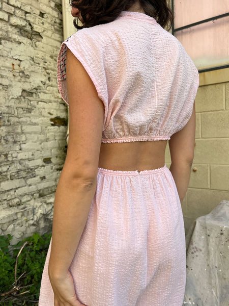 Vintage 1940's Two Piece Cotton Seersucker Set