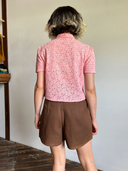 Vintage 1930's Pink Lace Blouse