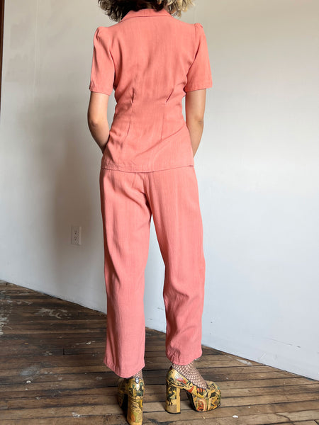 Vintage 1940's Women's Sportswear Set, Blouse and Pants