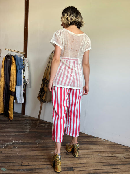 Vintage 1930's Red and White Striped Pants