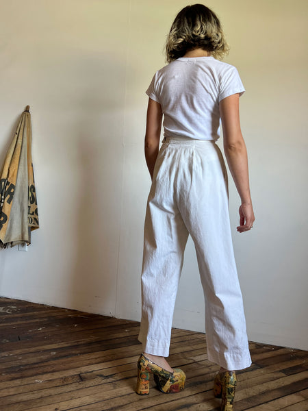Vintage 1930's - 1940's White Pants