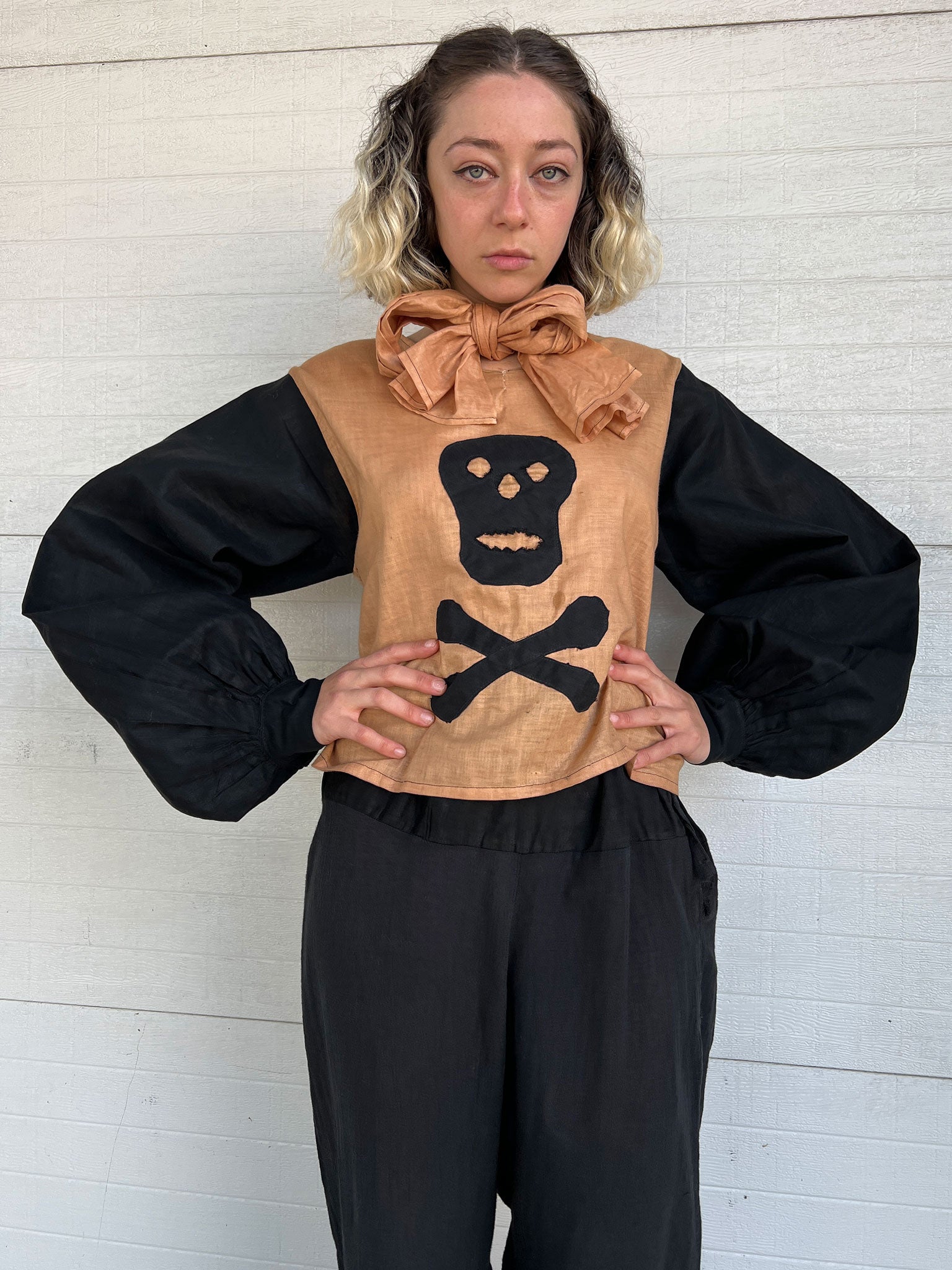 Vintage 1920's - 30's Skull & Crossbones Costume Set
