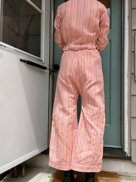 Vintage 1930's Cotton Two Piece Blouse and Pants Set