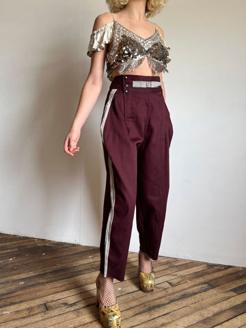 Vintage 1940's Uniform Pants, Double Flap, Striped