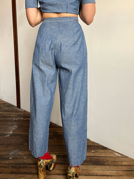 Vintage 1940's Women's Sportswear Set, Blouse and Pants 'Hollywood Styles'