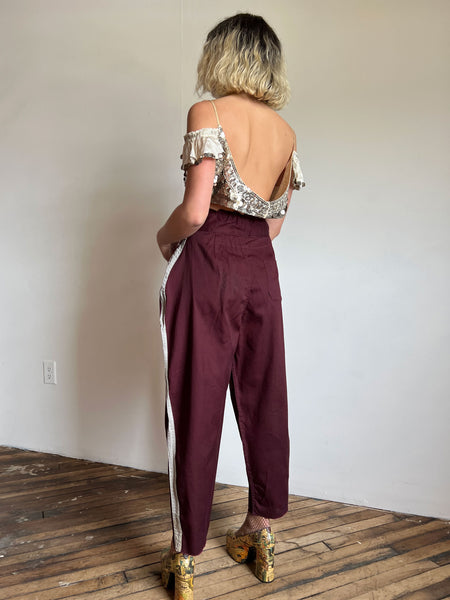 Vintage 1940's Uniform Pants, Double Flap, Striped