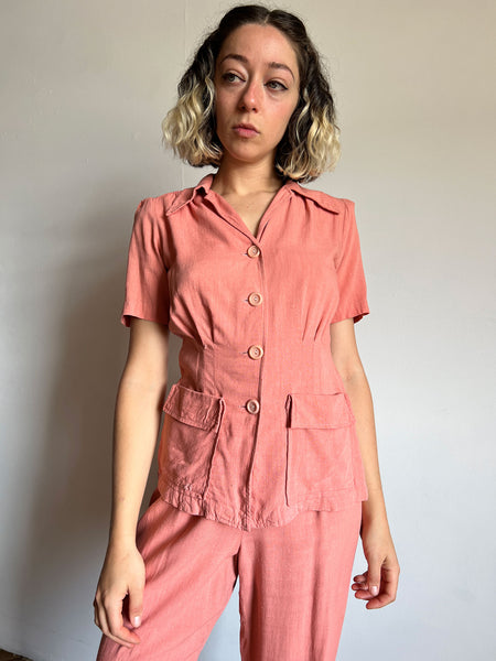 Vintage 1940's Women's Sportswear Set, Blouse and Pants