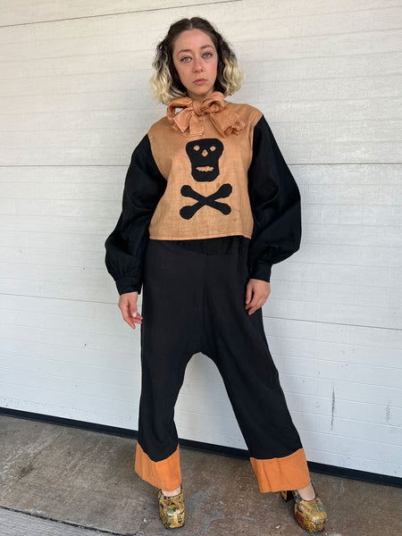 Vintage 1920's - 30's Skull & Crossbones Costume Set