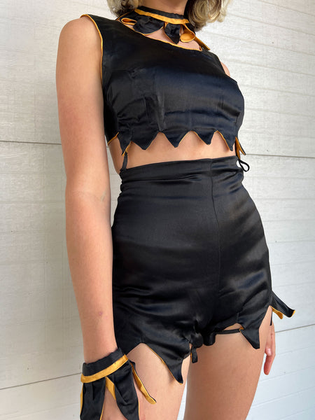 Vintage 1920's - 1930's Black Zig Zag Costume