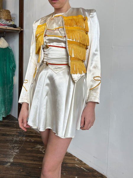 Vintage 1940's Majorette Uniform, Fringe Jacket