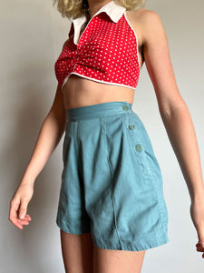 Vintage 1940's HBT Women's Side Button Shorts