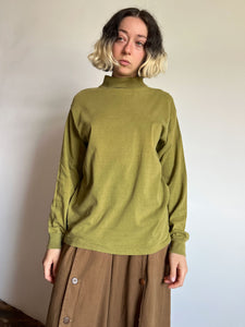 Vintage 1960's Olive Green Cotton Turtleneck