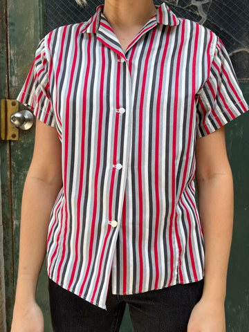 Vintage 1940's Cotton Striped Blouse