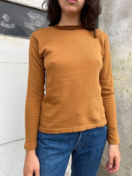 Vintage 1960's Goldenrod Cotton Ribbed Shirt