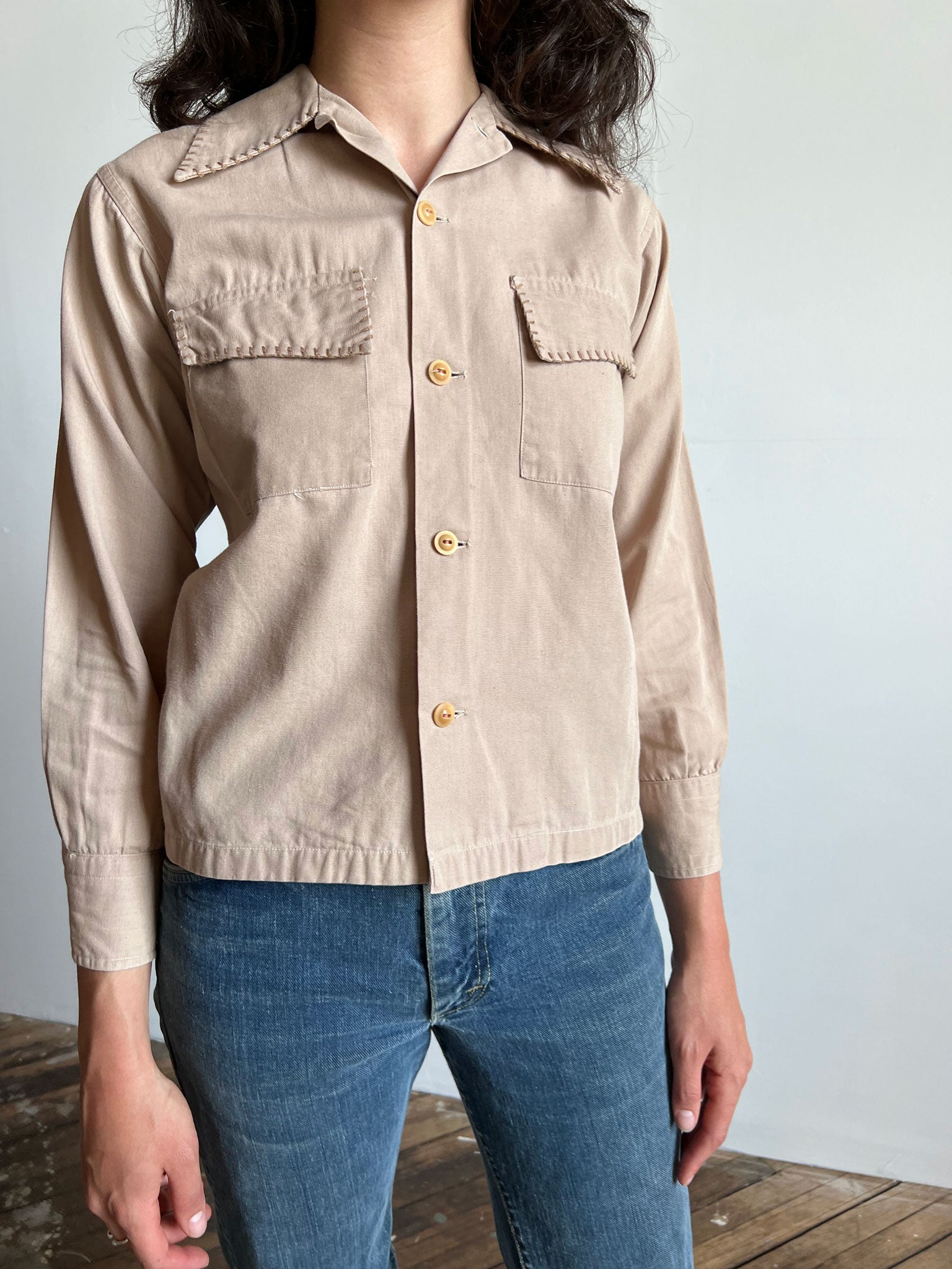 Vintage 1940's Campus Towne Sanforized Button Up Shirt Sportswear