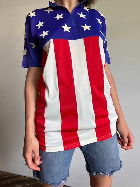 Vintage 1960's Athletic Jersey, Appliqué Stars