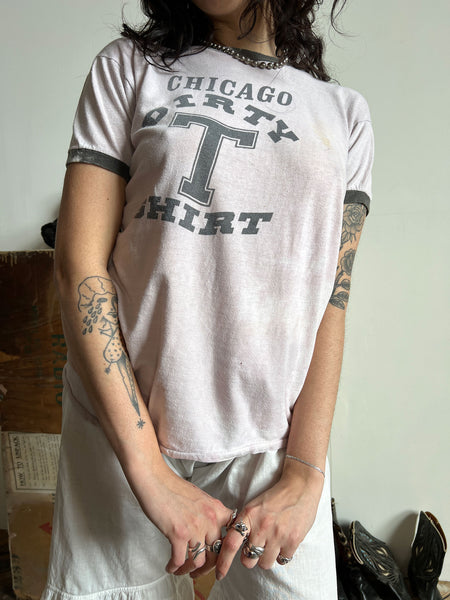 Vintage 1960's - 1970's Chicago Dirty T Shirt, Cotton 60's 70's